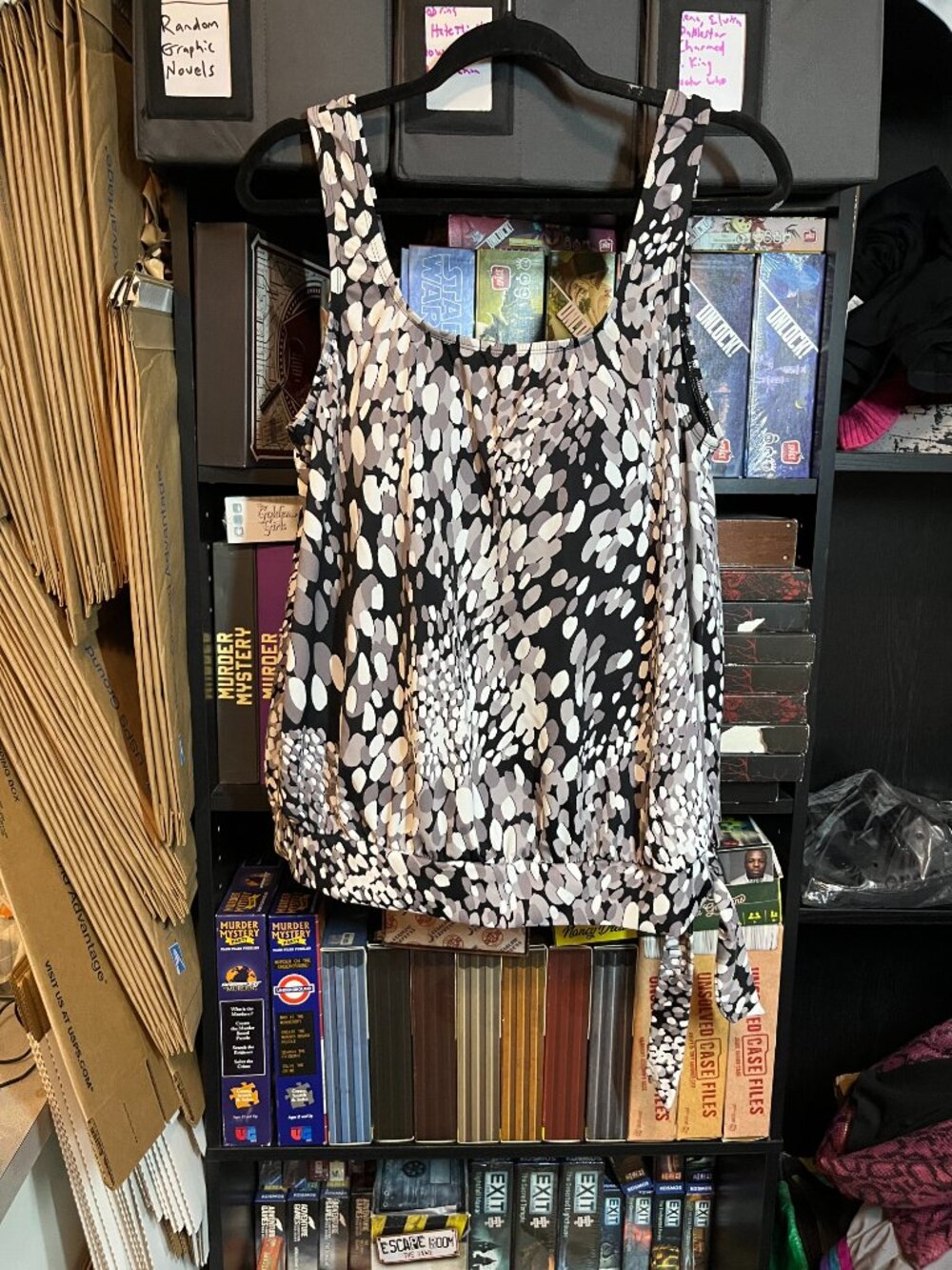 Swimsuits For All Black White Abstract Print Tankini Swim Top Size 16 - Picture 2 of 5